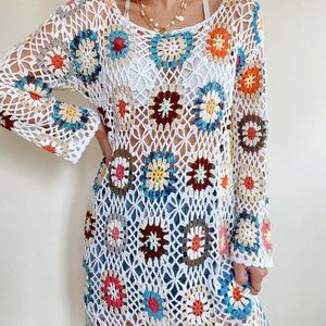 granny square swim coverup / dress / top